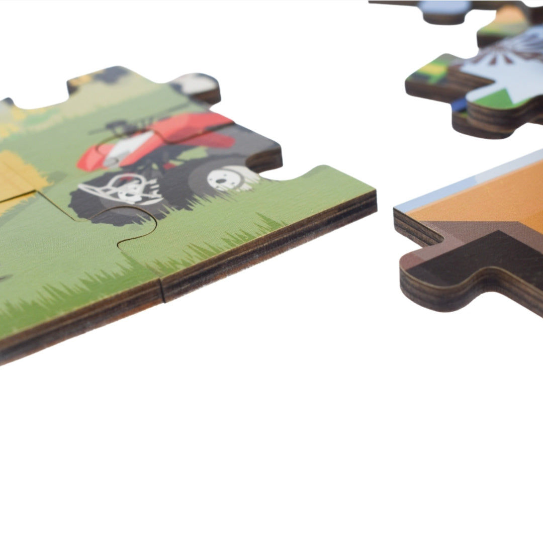 KOALA DREAM AUSSIE FARM VEHICLES WOODEN JIGSAW PUZZLE 24PCS