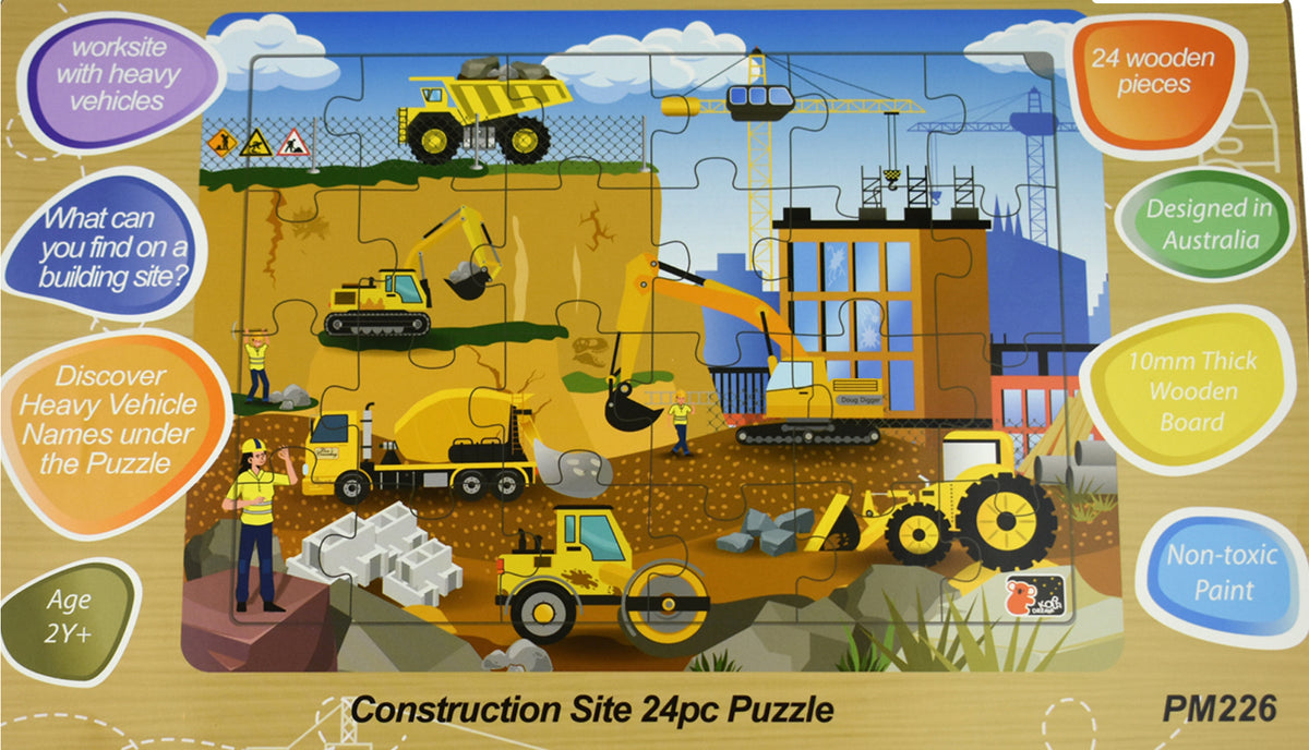 KOALA DREAM AUSSIE CONSTRUCTION SITE WOODEN JIGSAW PUZZLE 24PCS