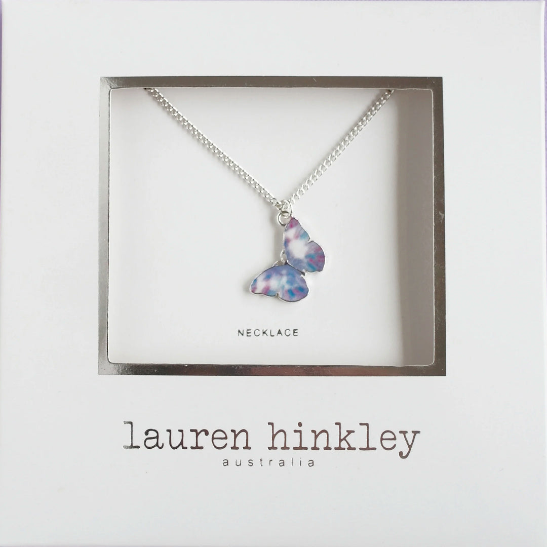 LAUREN HINKLEY PURPLE BUTTERFLY NECKLACE