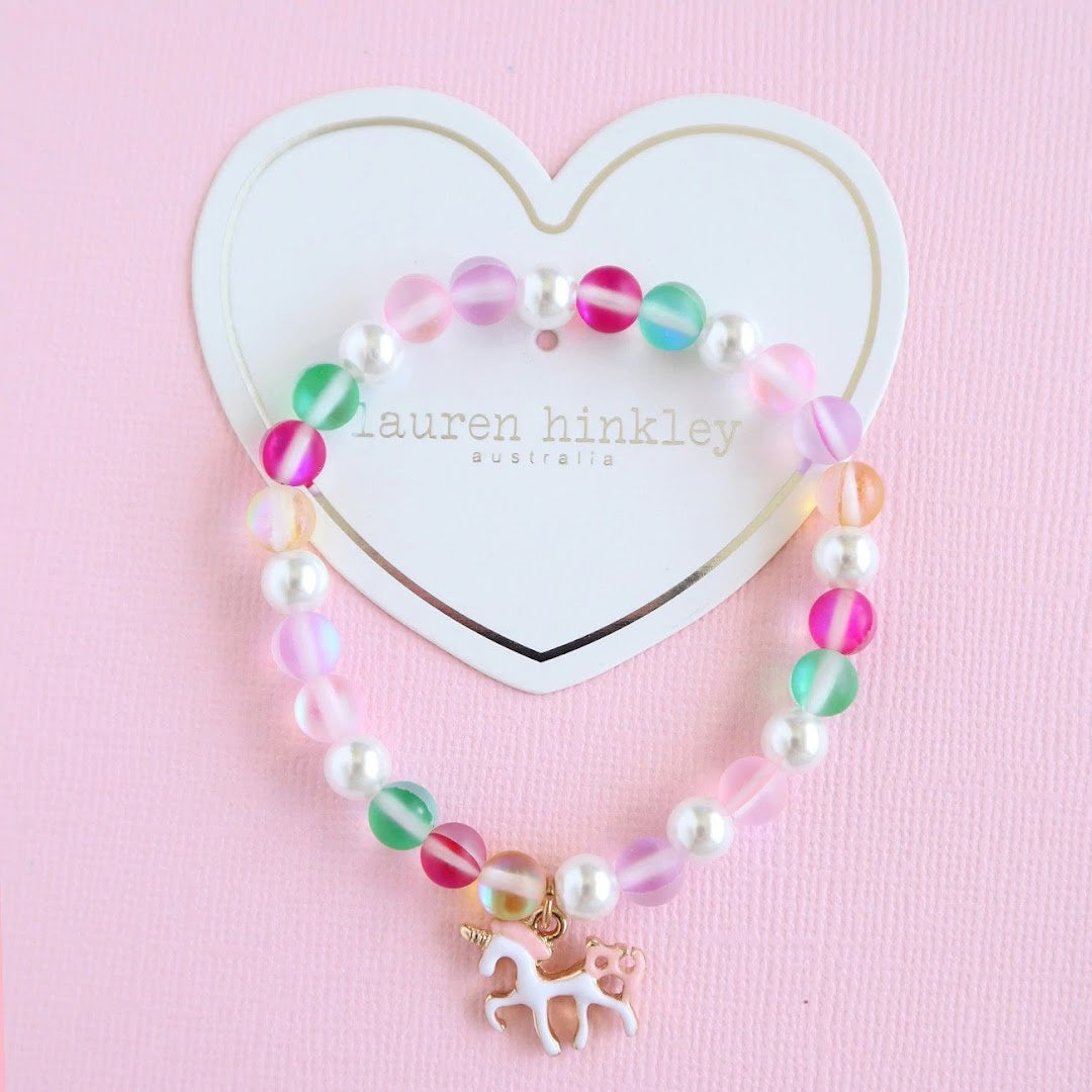 LAUREN HINKLEY PETITE FLEUR UNICORN ELASTIC BRACELET