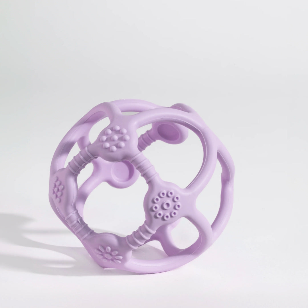 LIVING TEXTILES SILICONE TEETHING BALL - LIGHT LILAC
