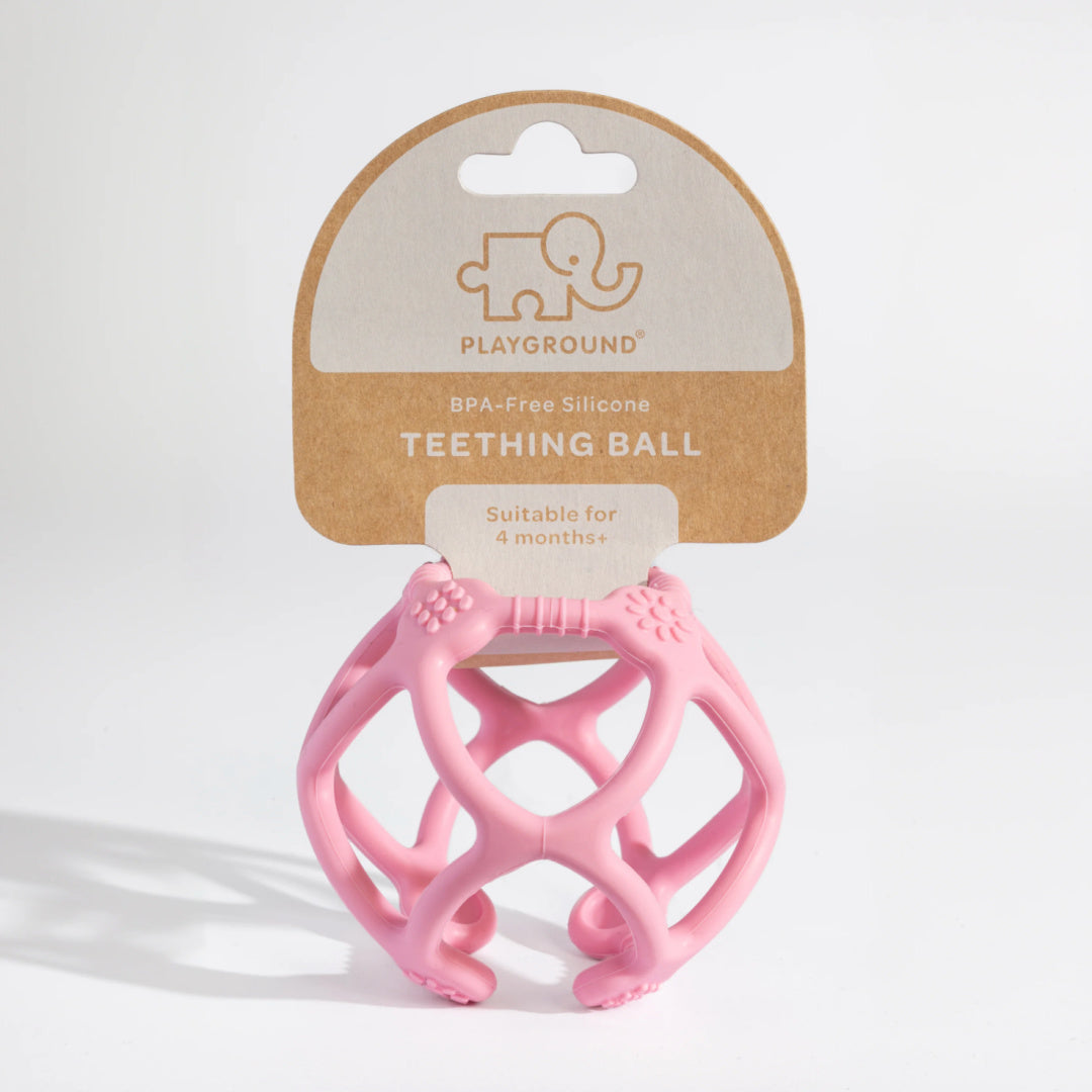 LIVING TEXTILES SILICONE TEETHING BALL - LIGHT PINK