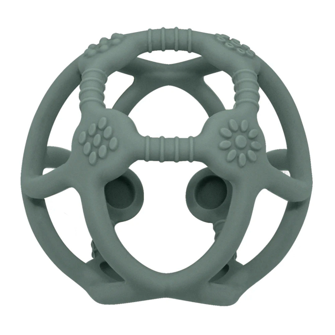 LIVING TEXTILES SILICONE TEETHING BALL - SAGE