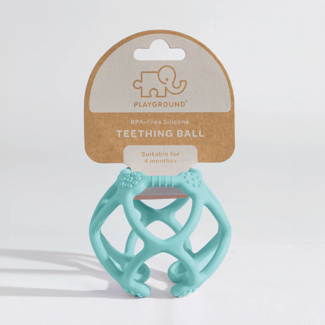 LIVING TEXTILES SILICONE TEETHING BALL - LIGHT BLUE