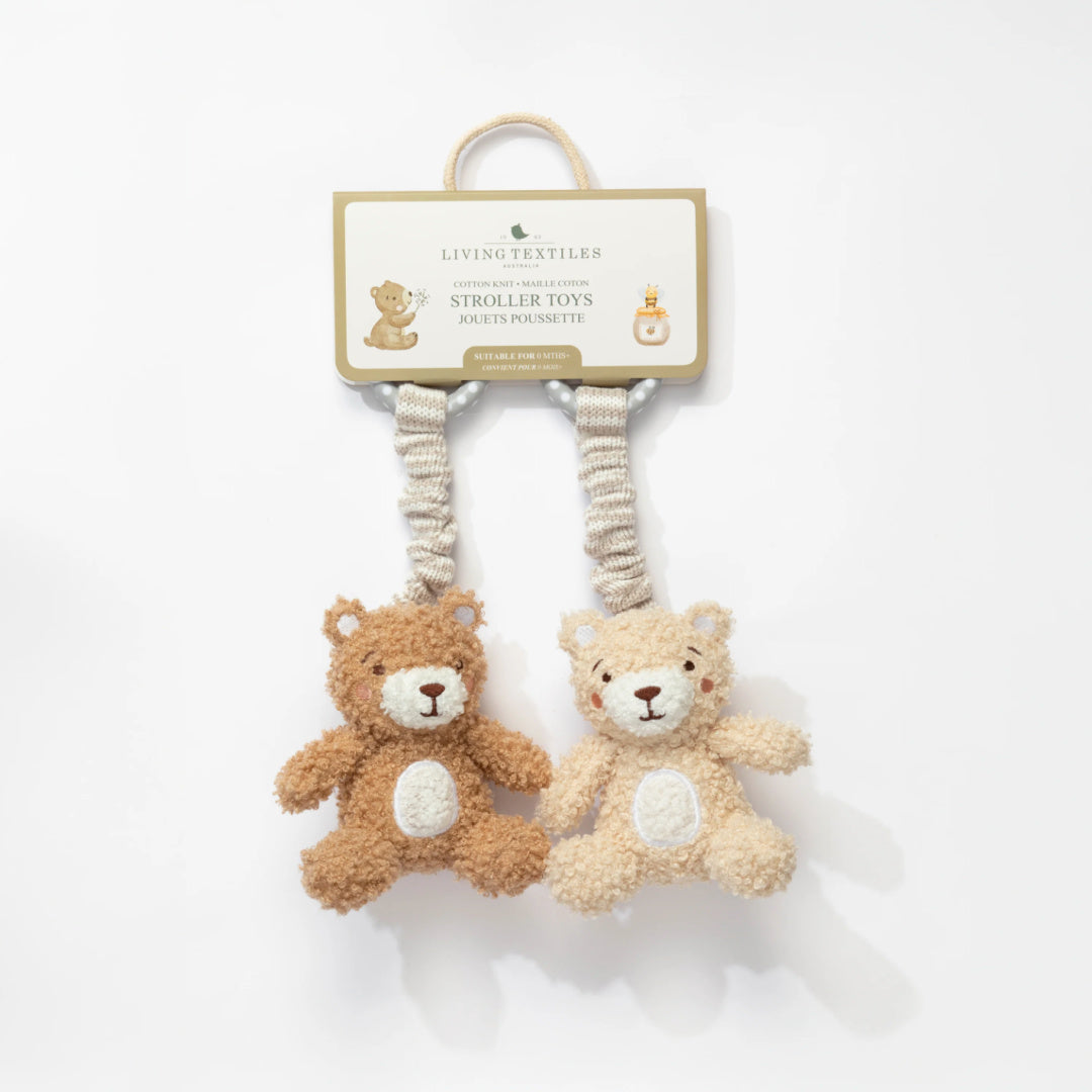 LIVING TEXTILES 2PK STROLLER TOY - CUDDLY BEARS