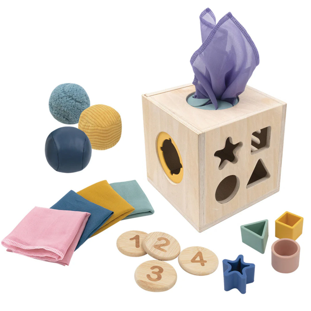 LIVING TEXTILES 4-IN-1 SENSORY CUBE