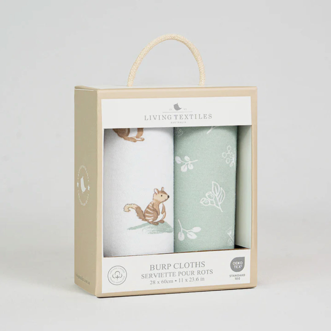 LIVING TEXTILES ORGANIC BURP CLOTHS - 2 PACK (AUSTRALIANA)