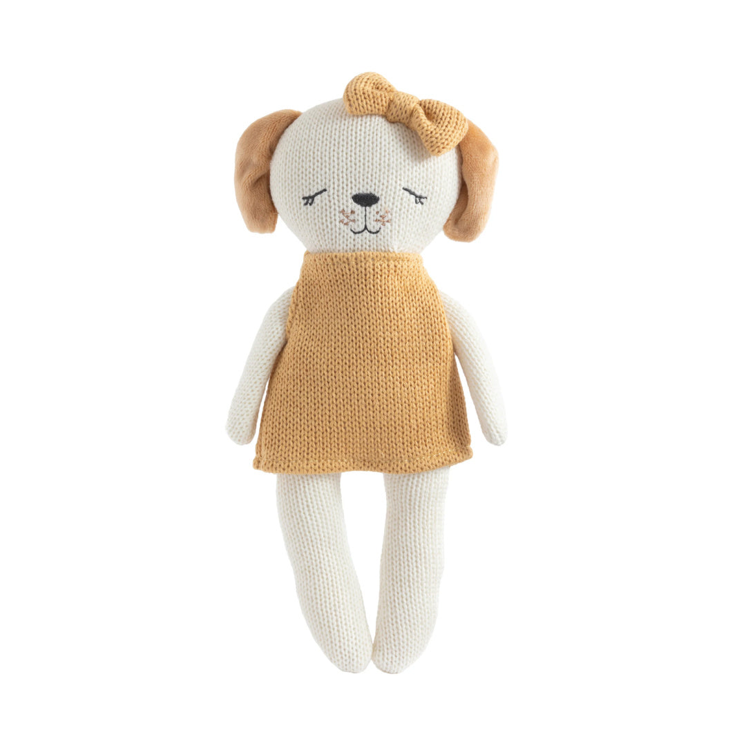 LIVING TEXTILES KNITTED ANIMAL TOY- PAULA THE PUPPY