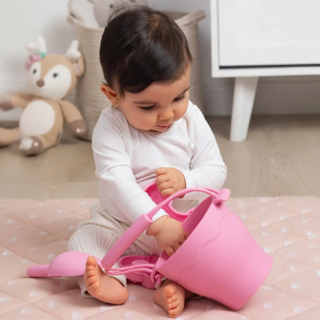 LIVING TEXTILES SILICONE BUCKET SET 8PC - LIGHT PINK