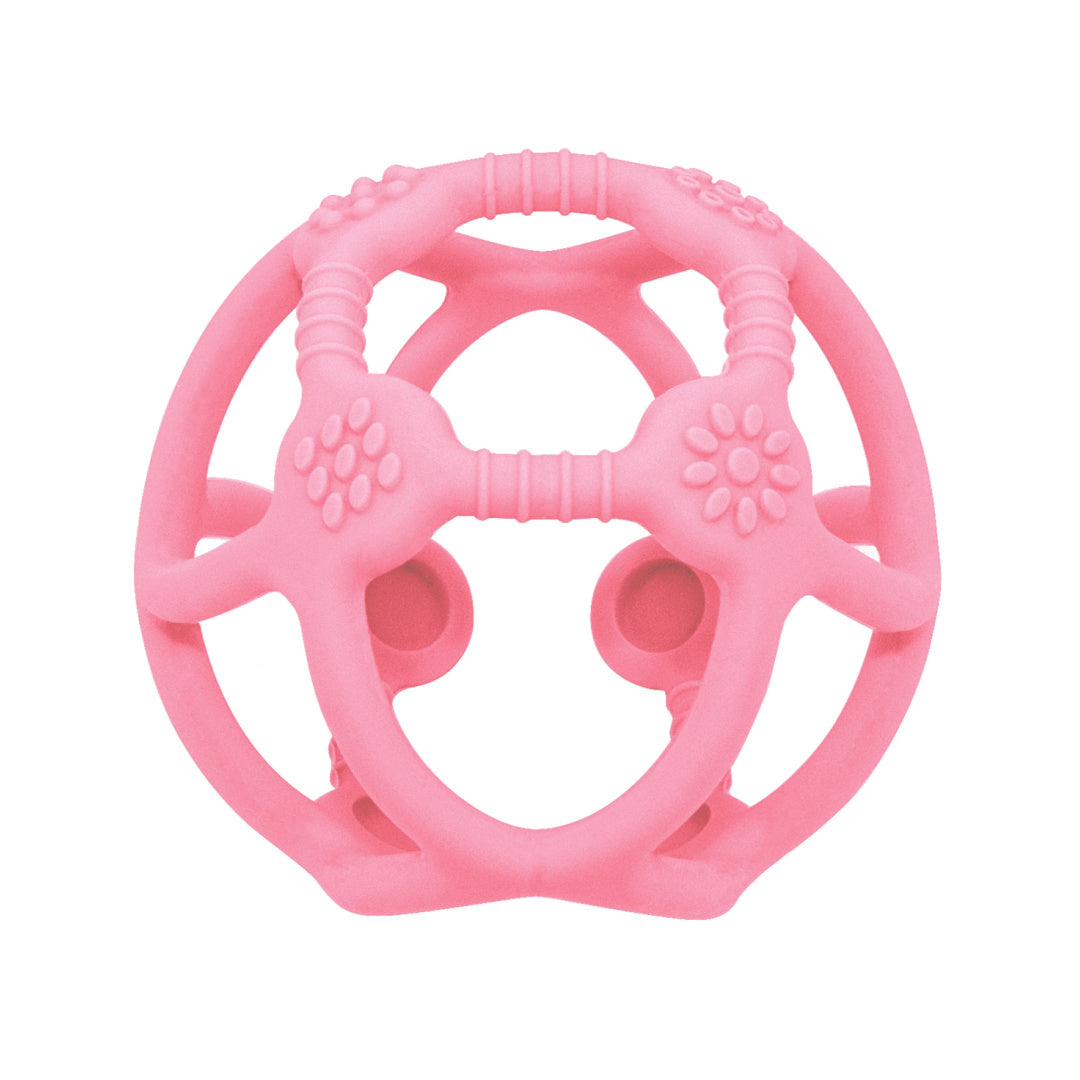 LIVING TEXTILES SILICONE TEETHING BALL - LIGHT PINK