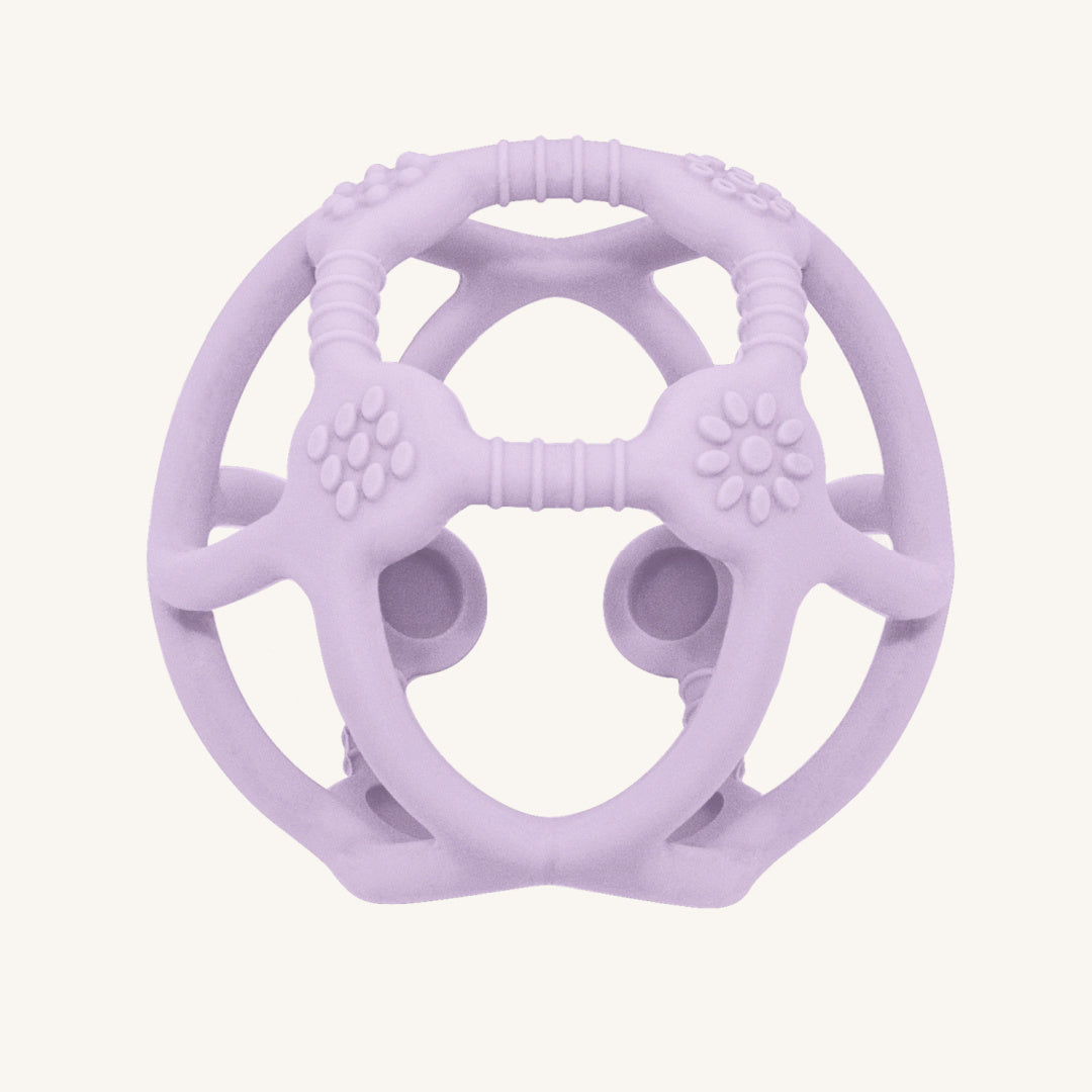 LIVING TEXTILES SILICONE TEETHING BALL - LIGHT LILAC