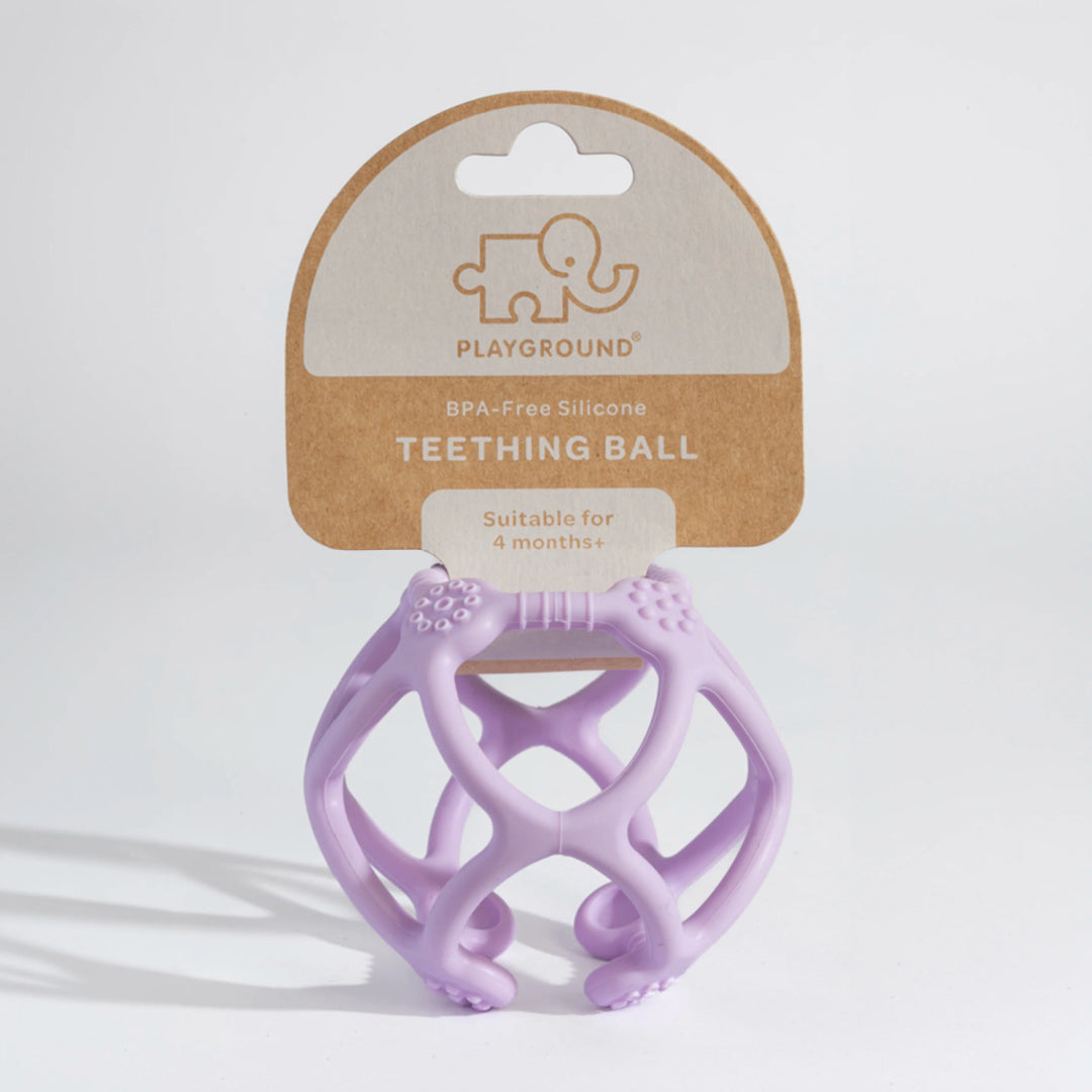 LIVING TEXTILES SILICONE TEETHING BALL - LIGHT LILAC