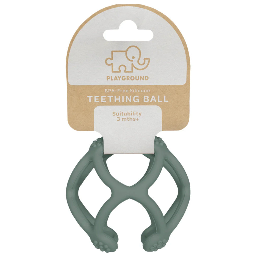 LIVING TEXTILES SILICONE TEETHING BALL - SAGE