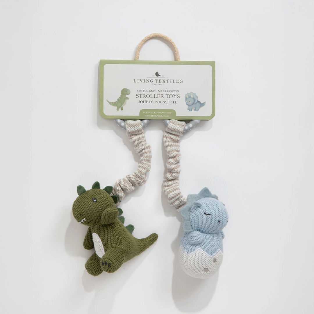 LIVING TEXTILES 2PK STROLLER TOY - DINOSAURS