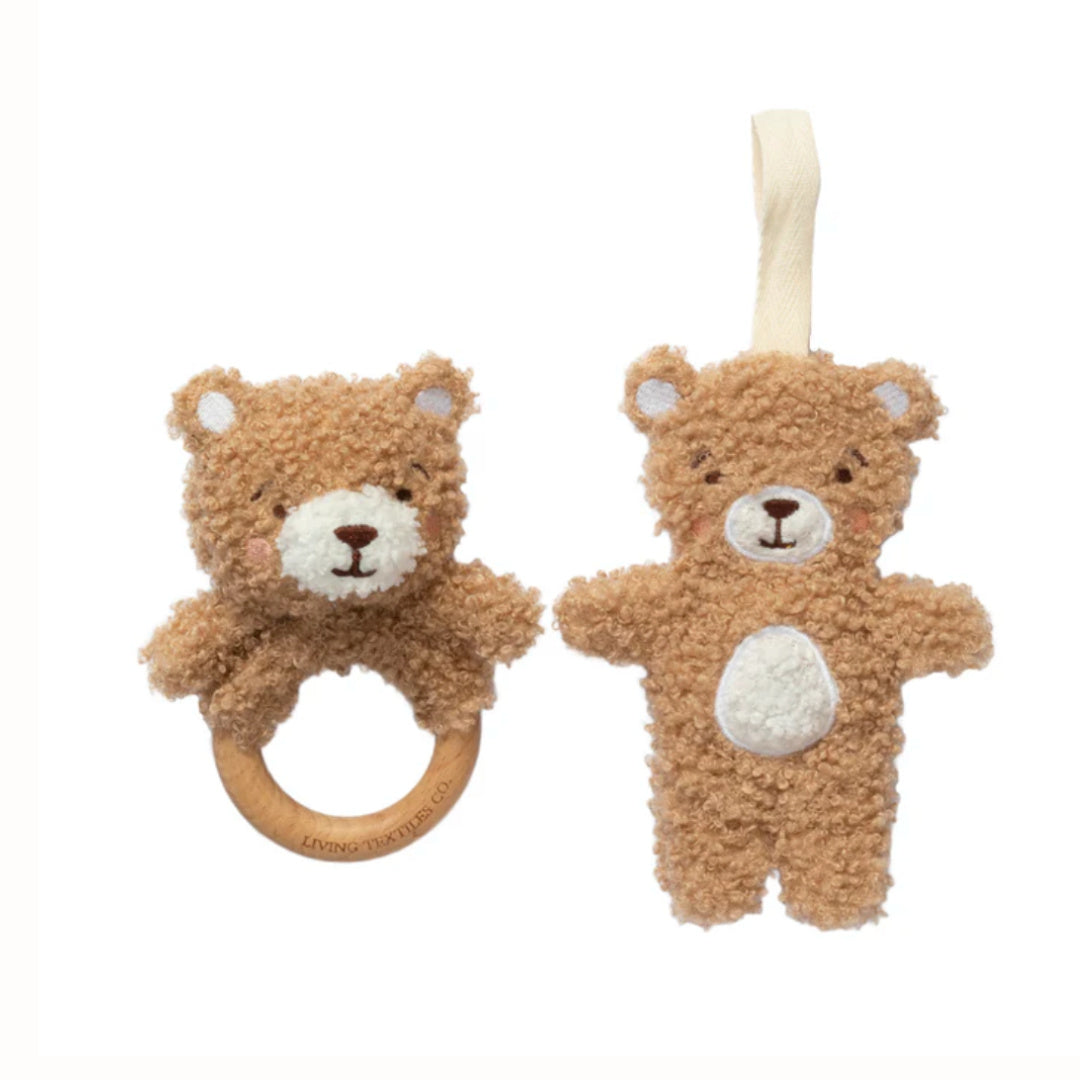 LIVING TEXTILES TEETHING RING & DUMMY CHAIN GIFT SET - CUDDLY BEARS