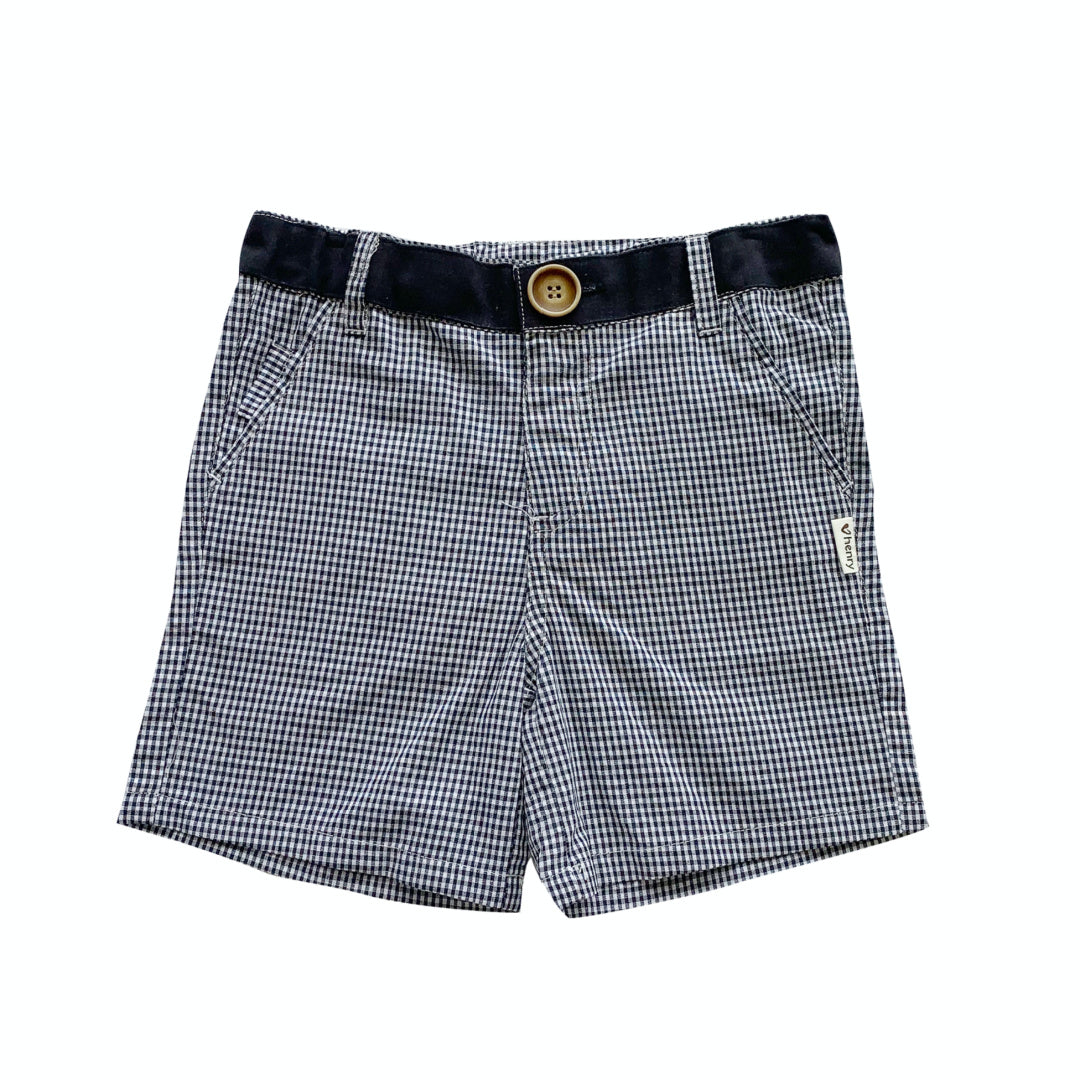LOVE HENRY BOYS OSCAR SHORTS - NAVY GINGHAM