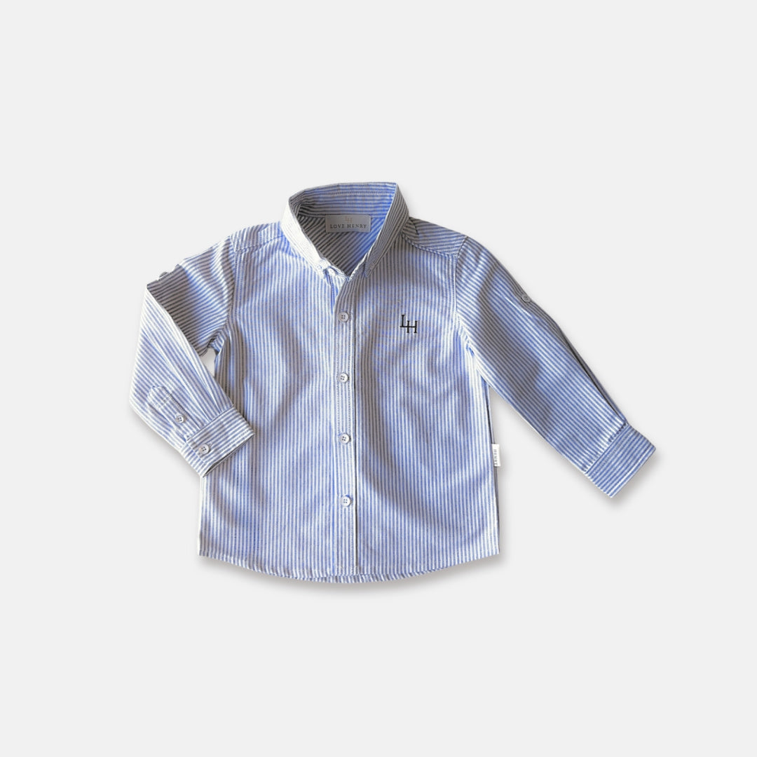 LOVE HENRY BOYS DRESS SHIRT - NAVY PINSTRIPE