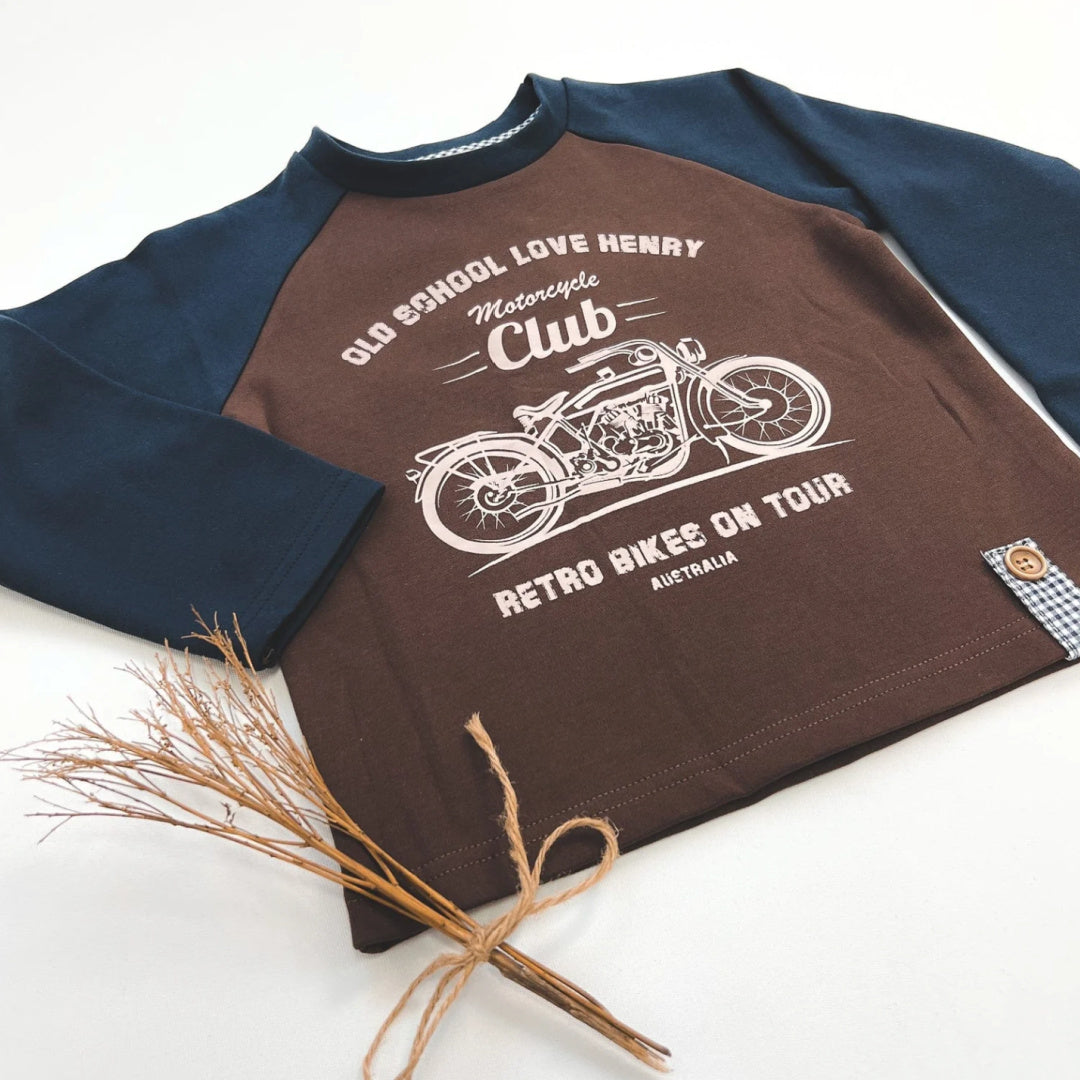 LOVE HENRY BOYS LS GRAPHIC TEE - MOTORCYCLE CLUB