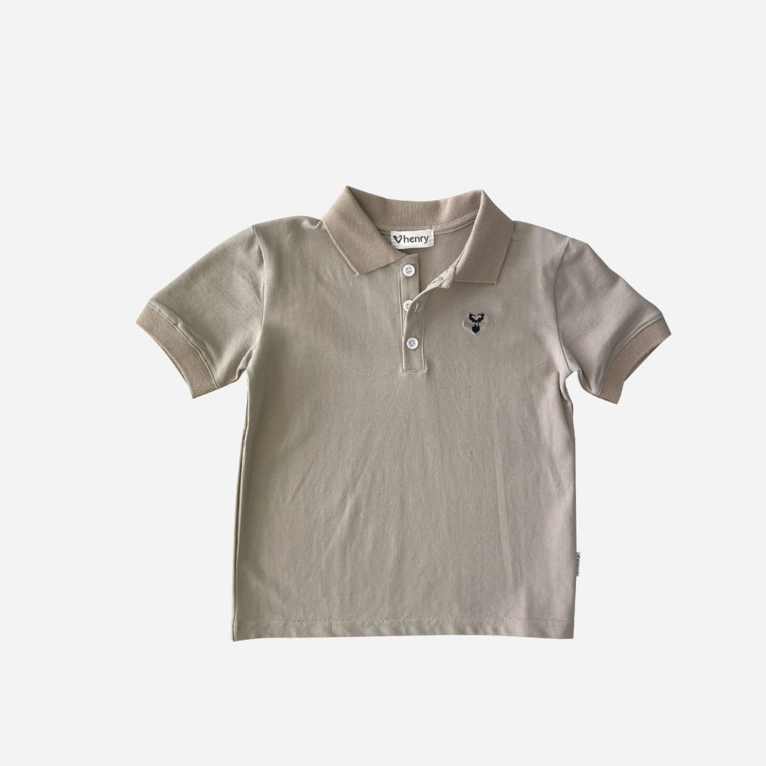 LOVE HENRY BOYS POLO SHIRT - DUSTY BEIGE
