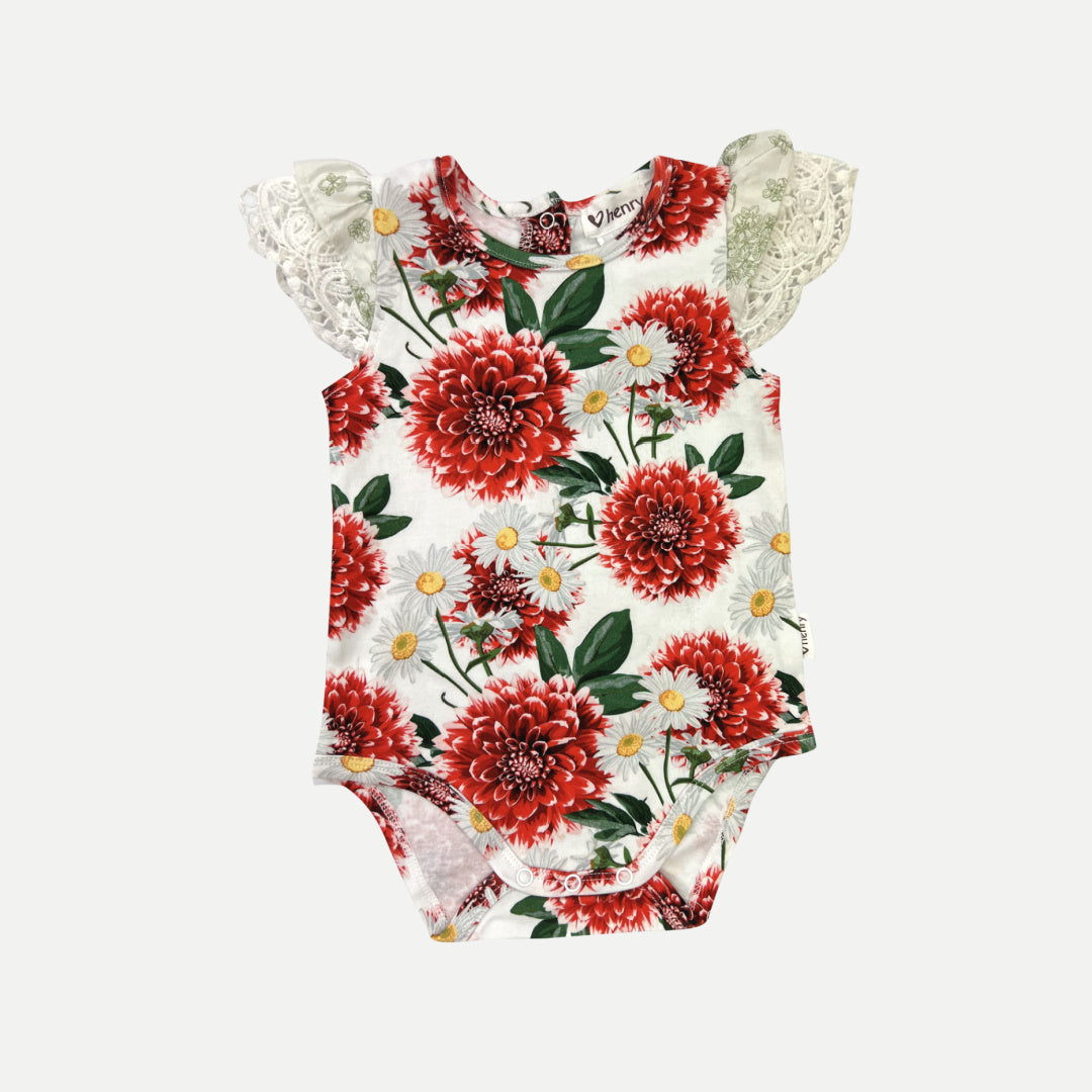 LOVE HENRY BABY GIRLS KNIT ROMPER - AMORE FLORAL