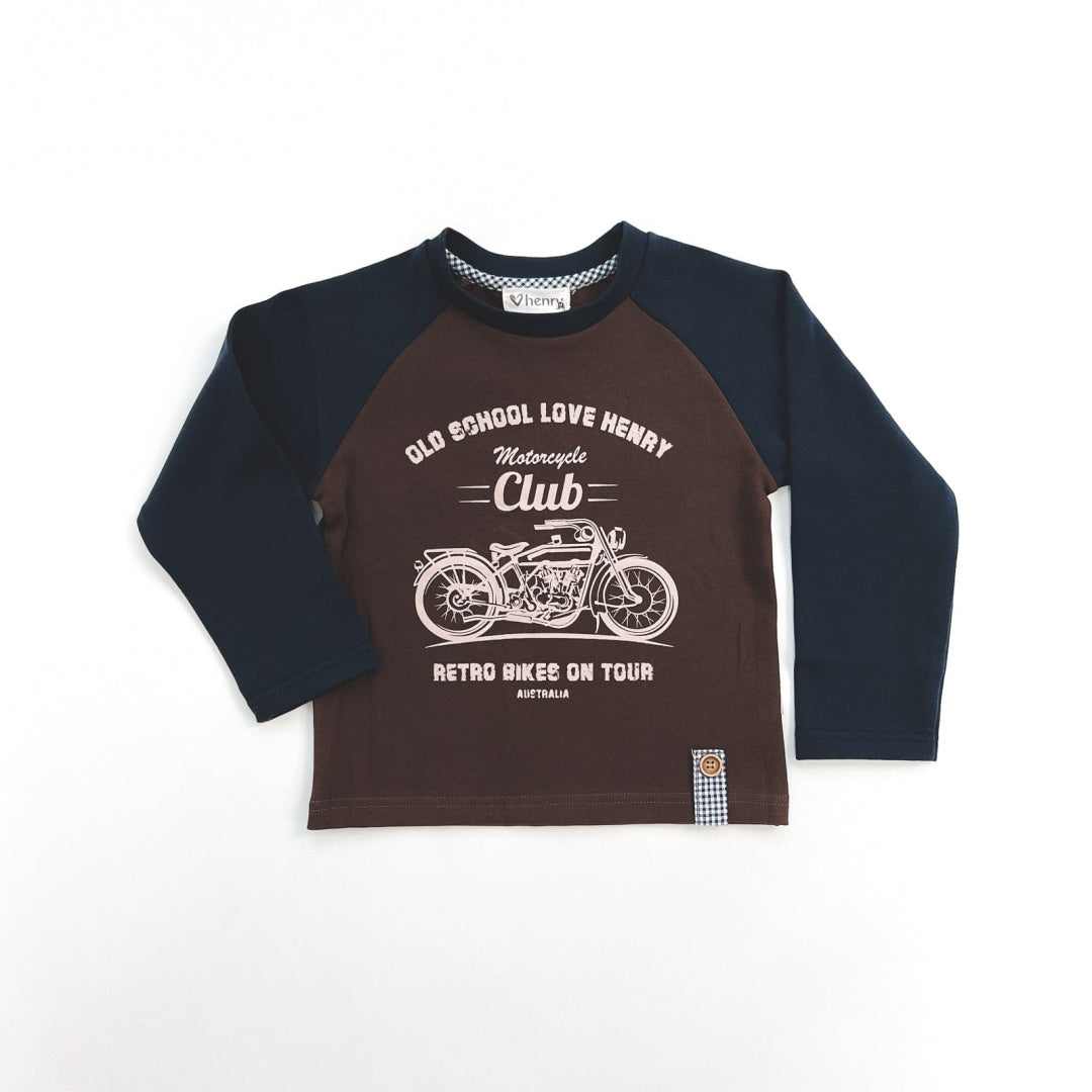 LOVE HENRY BOYS LS GRAPHIC TEE - MOTORCYCLE CLUB