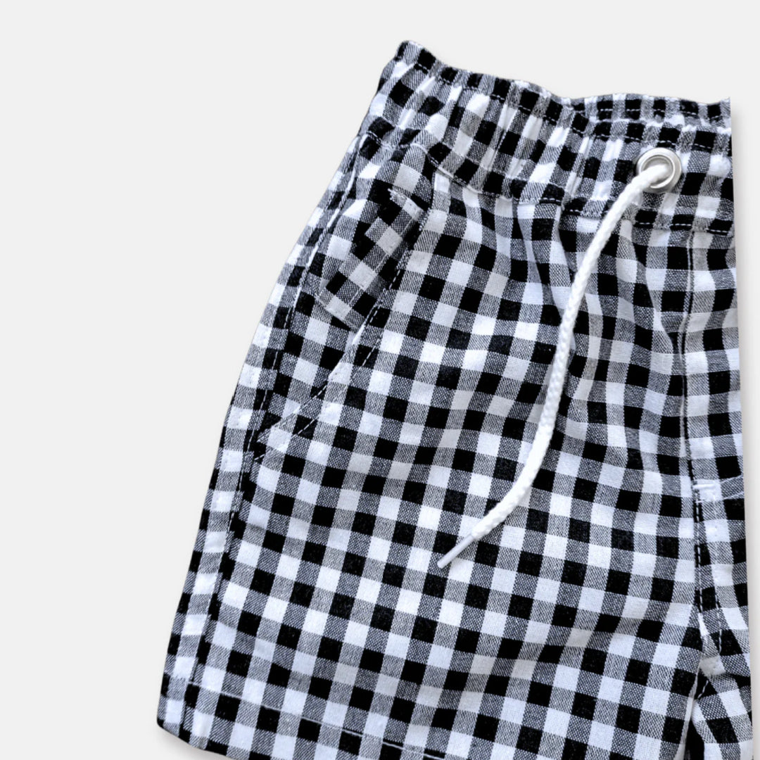 LOVE HENRY BABY BOYS SONNY SHORTS - NAVY CHECK