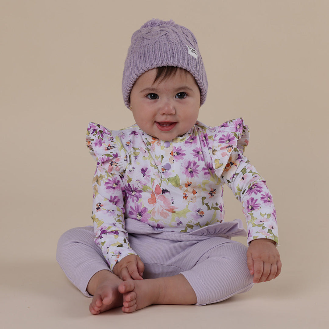 SNUGGLE HUNNY ORGANIC LONG SLEEVE BODYSUIT WITH FRILL - ISLA