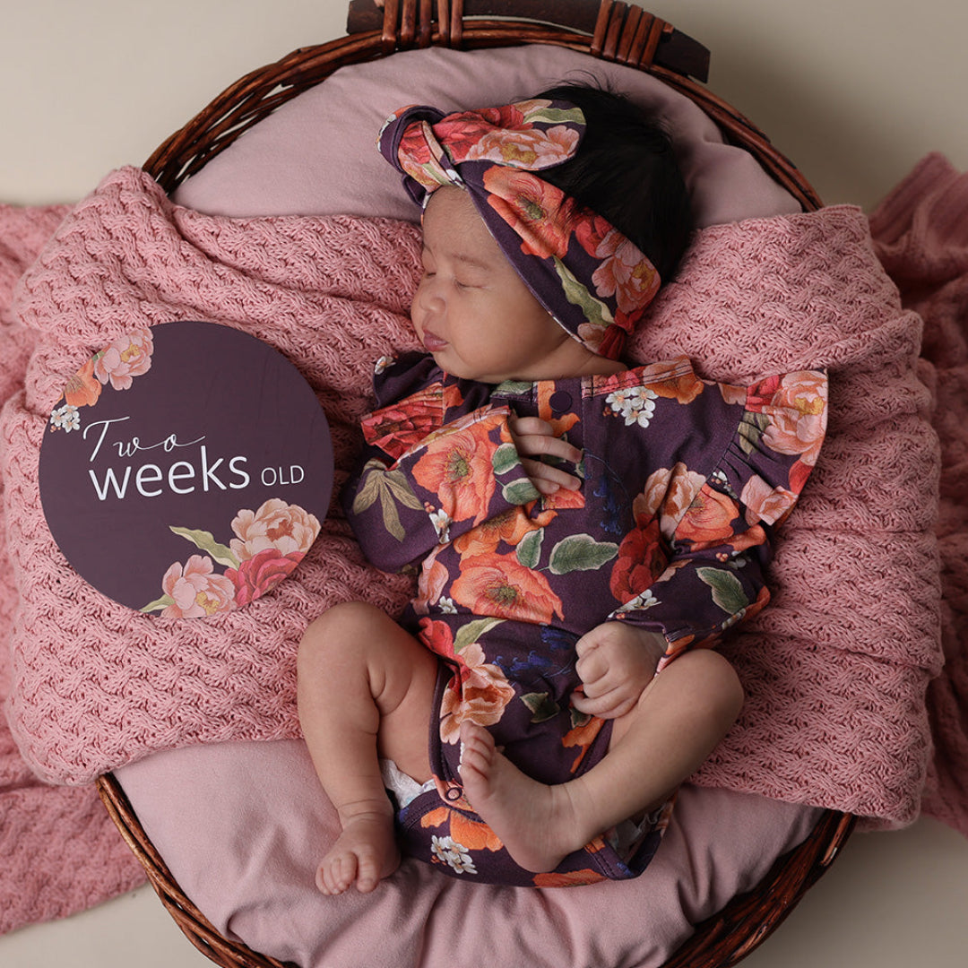 SNUGGLE HUNNY ORGANIC LONG SLEEVE BODYSUIT WITH FRILL - SIENNA