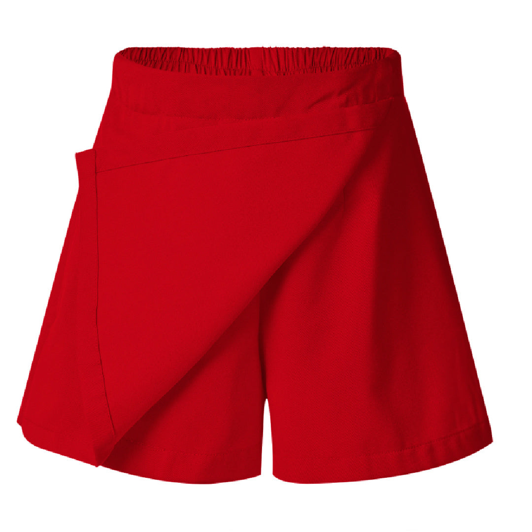 LWR GIRLS SCHOOL STONE GABERDINE SKORT [RED] SLIM CUT - STYLE G386SK