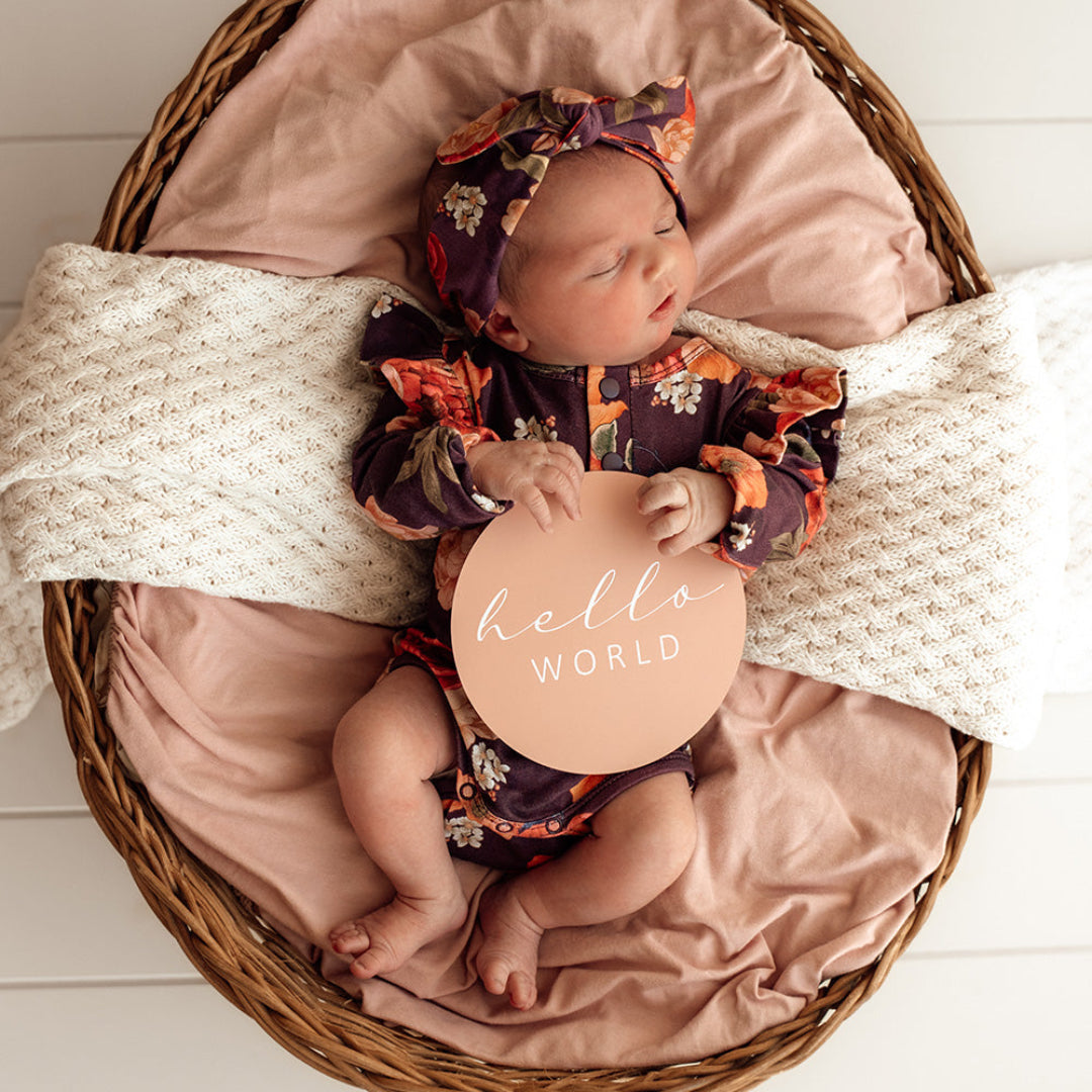 SNUGGLE HUNNY REVERSIBLE MILESTONE CARDS - SIENNA &amp; MULBERRY