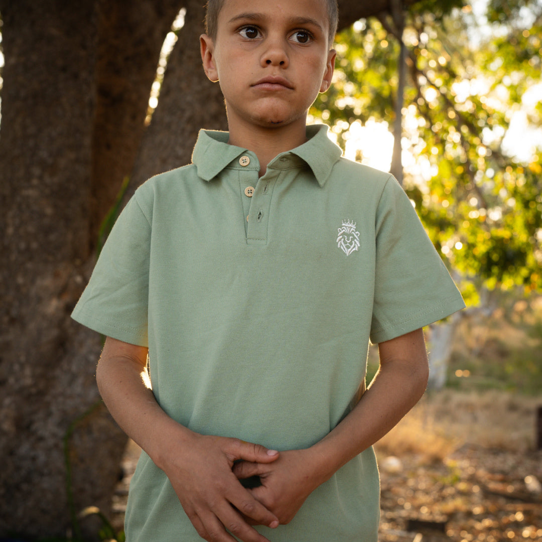 MILKY BASIL LION POLO SHIRT
