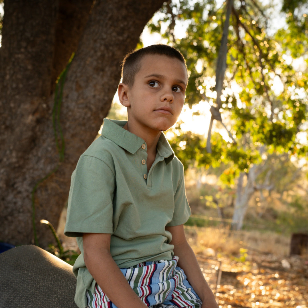 MILKY BASIL LION POLO SHIRT