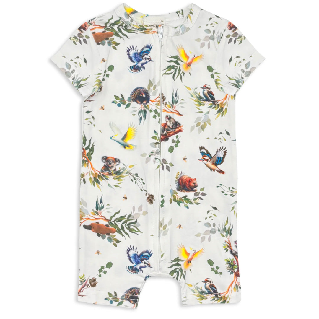MILKY GUMNUT ZIP ROMPER