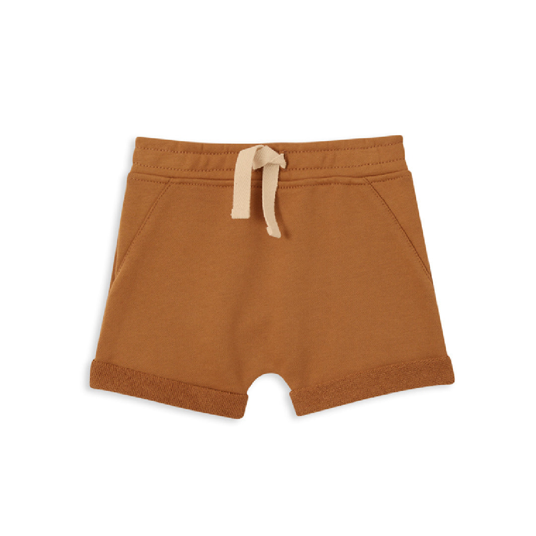 MILKY MAPLE FLEECE BABY SHORTS