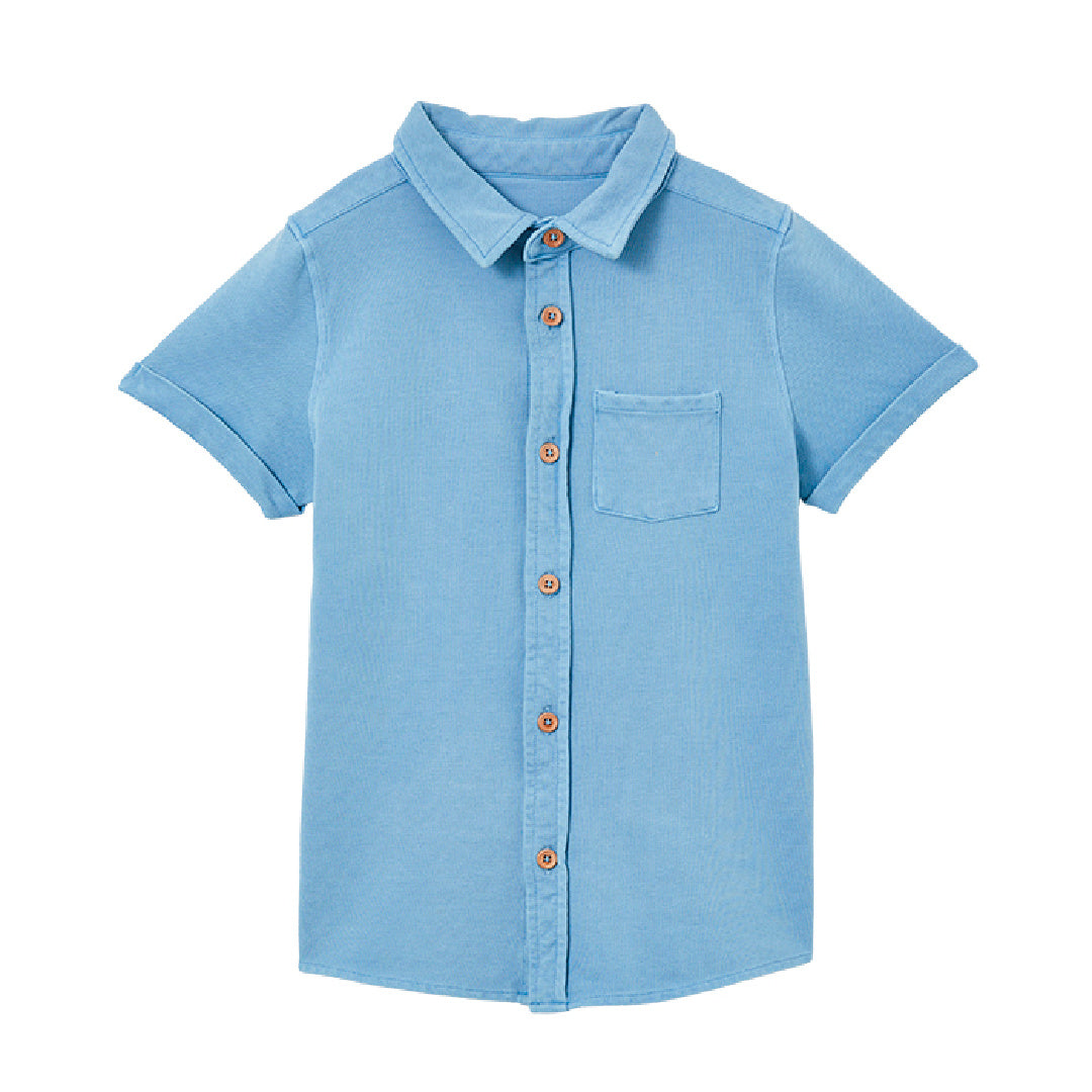 MILKY BLUE PIQUE SHIRT
