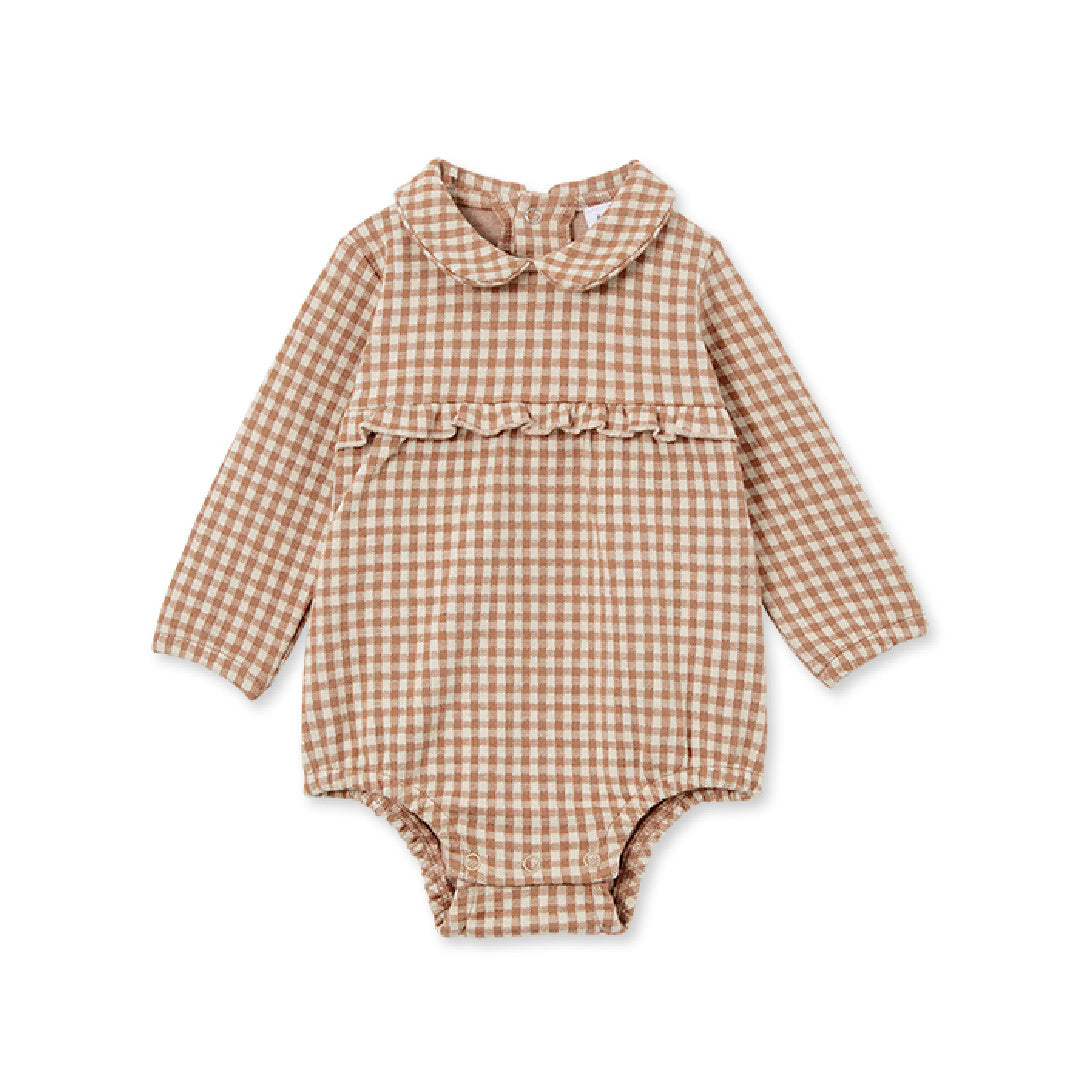MILKY CHECK PLAYSUIT