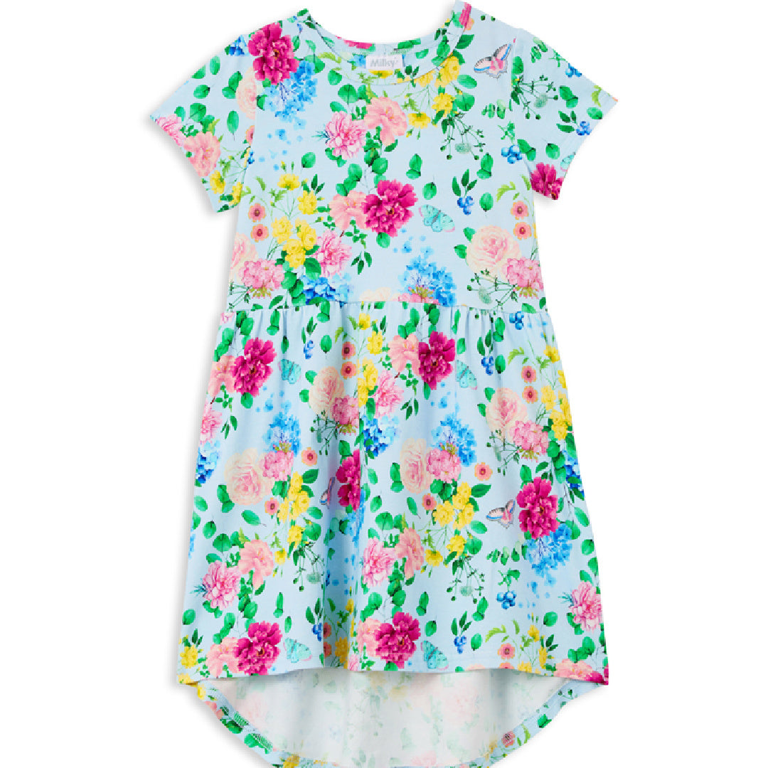 MILKY GARDEN PARTY HI-LO DRESS