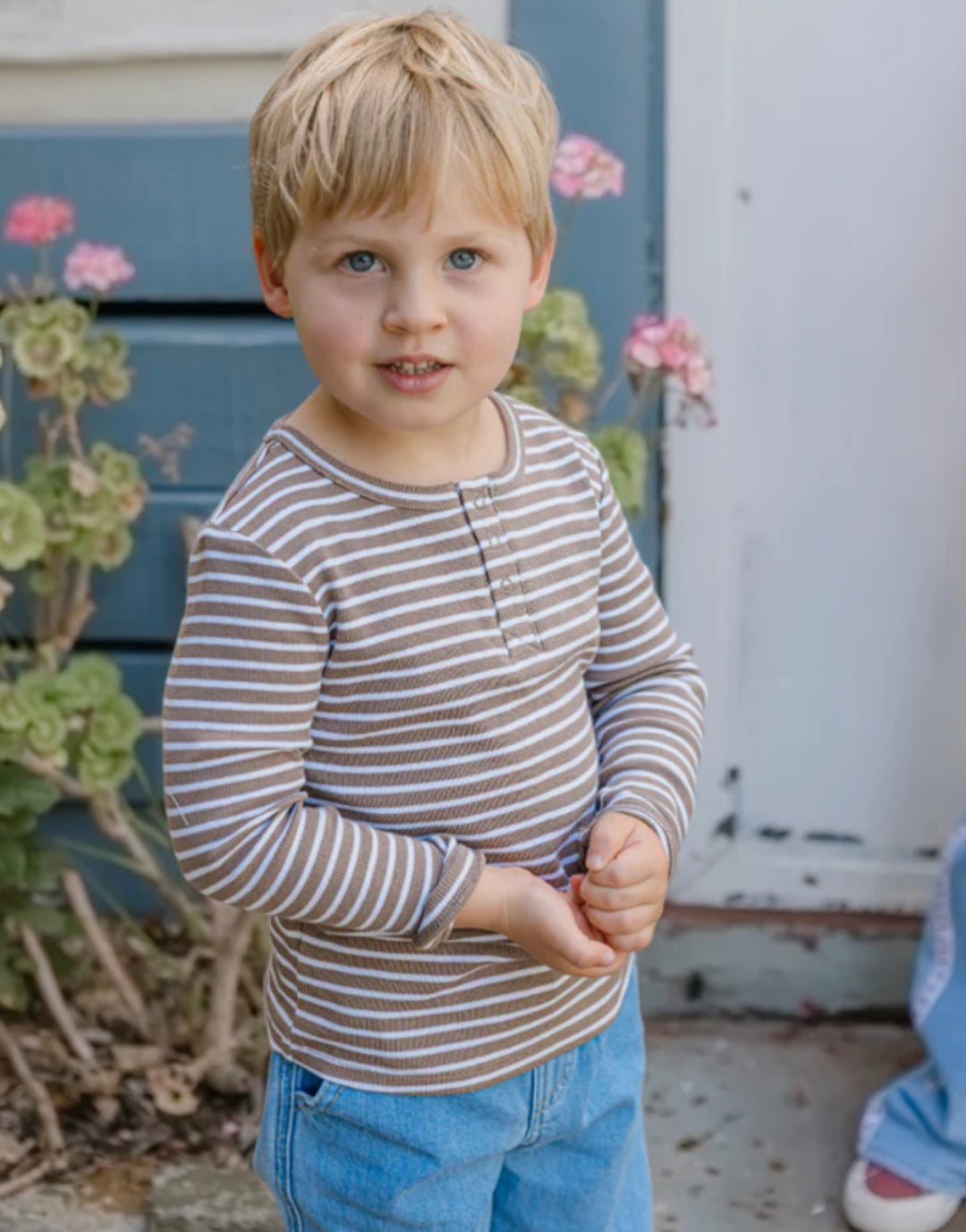 MILKY LATTE STRIPE HENLEY