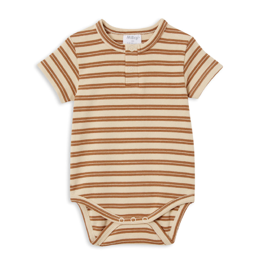 MILKY NATURAL STRIPE BUBBYSUIT