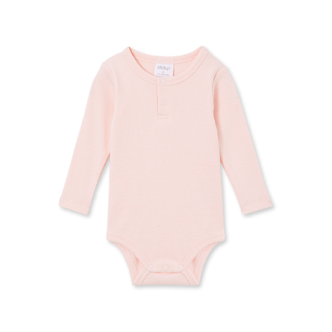 MILKY POWDER PINK RIB BUBBYSUIT
