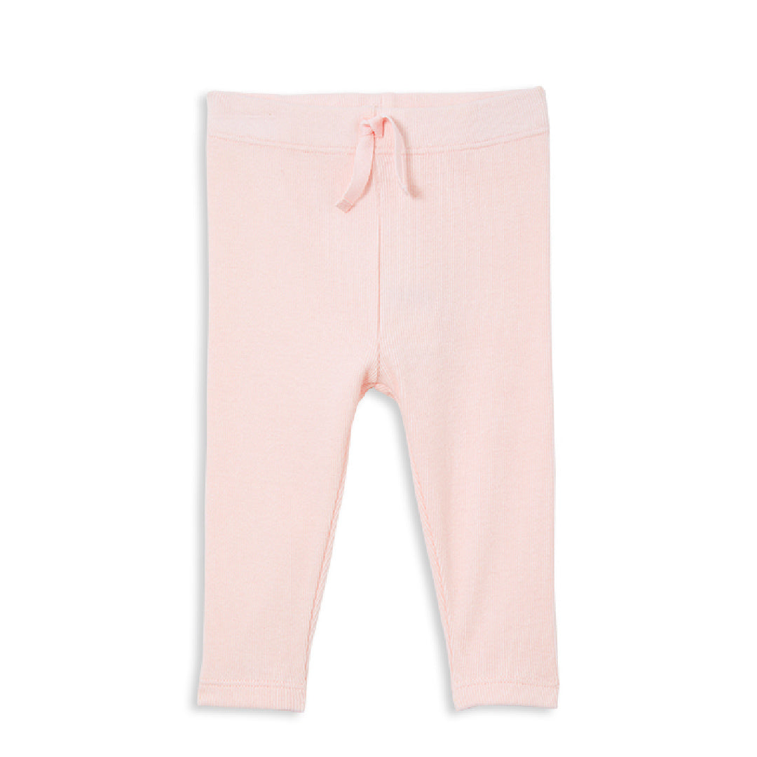 MILKY POWDER PINK RIB BABY PANTS