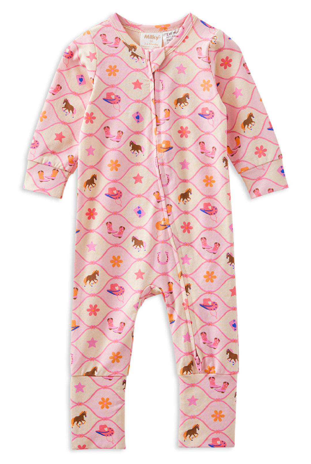 MILKY RODEO DREAMS ZIP ROMPER