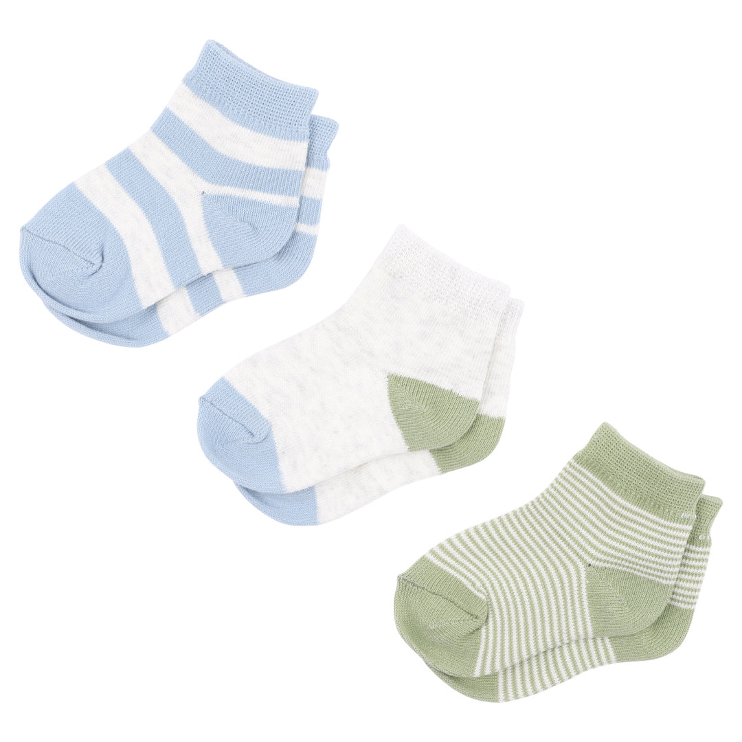 MINIHAHA 3 PK SOCKS - BLUES AND GREENS