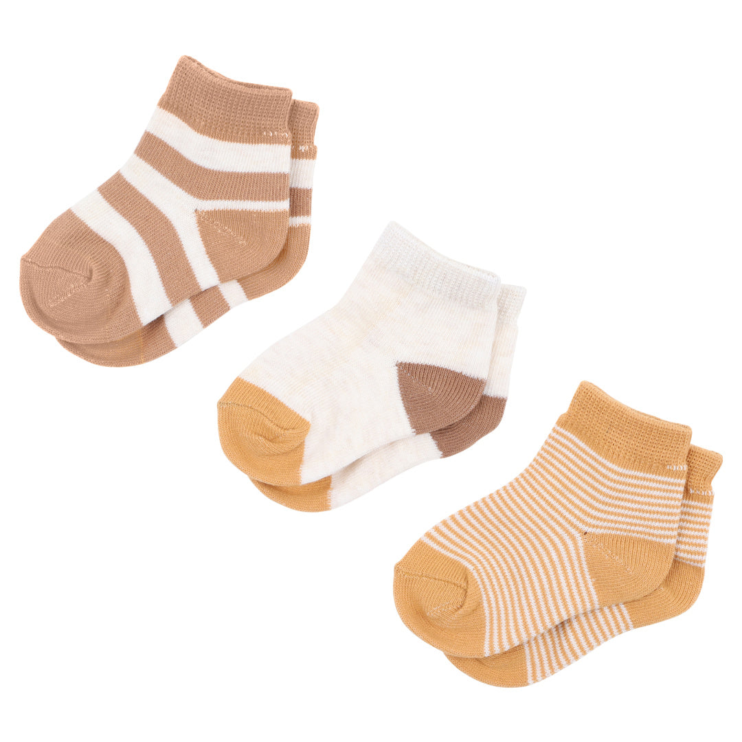 MINIHAHA 3 PK SOCKS - MIXED NEUTRALS