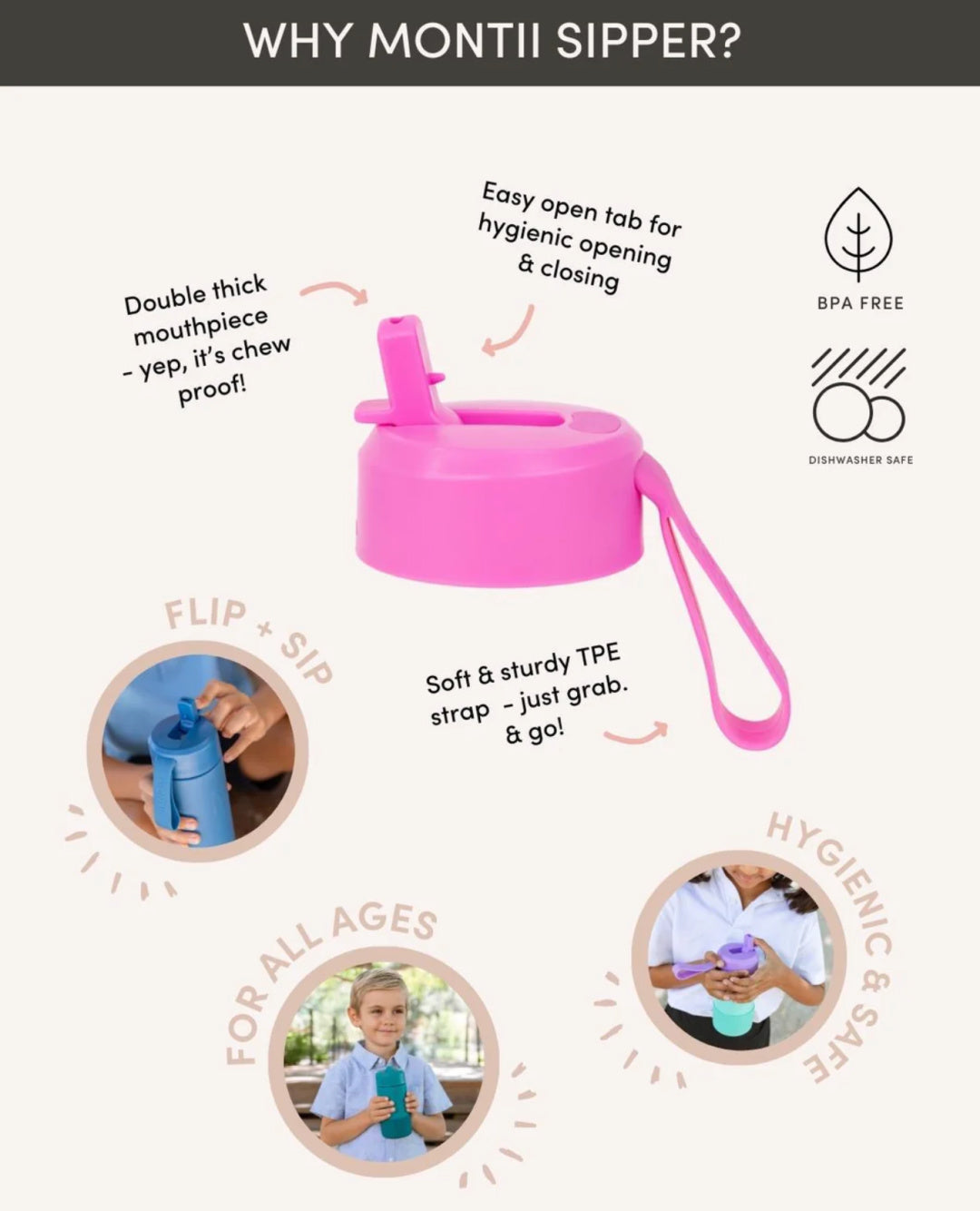 MONTIICO FUSION 475ml DRINK BOTTLE SIPPER - LAGOON