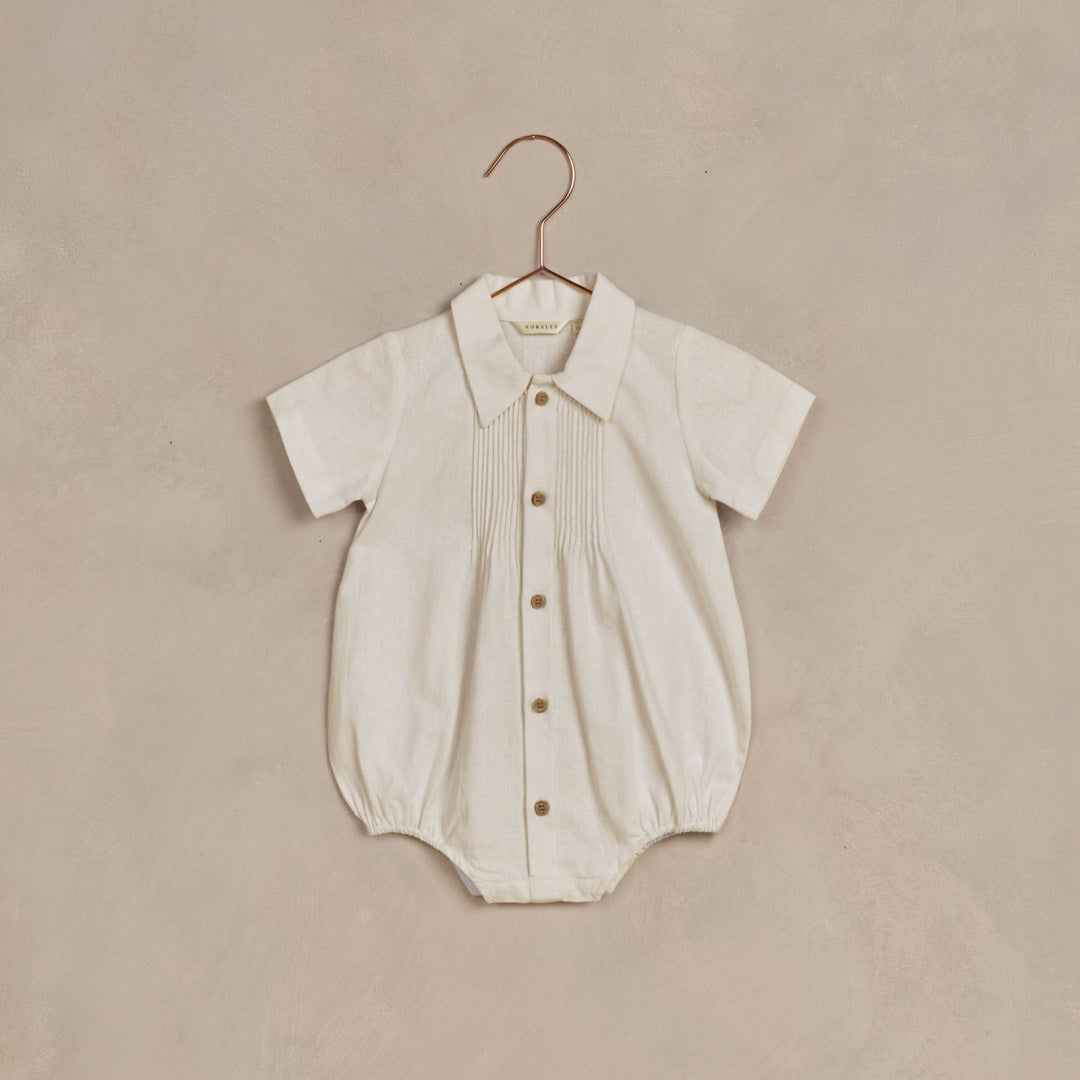 NORALEE BOYS HENRY ROMPER - IVORY