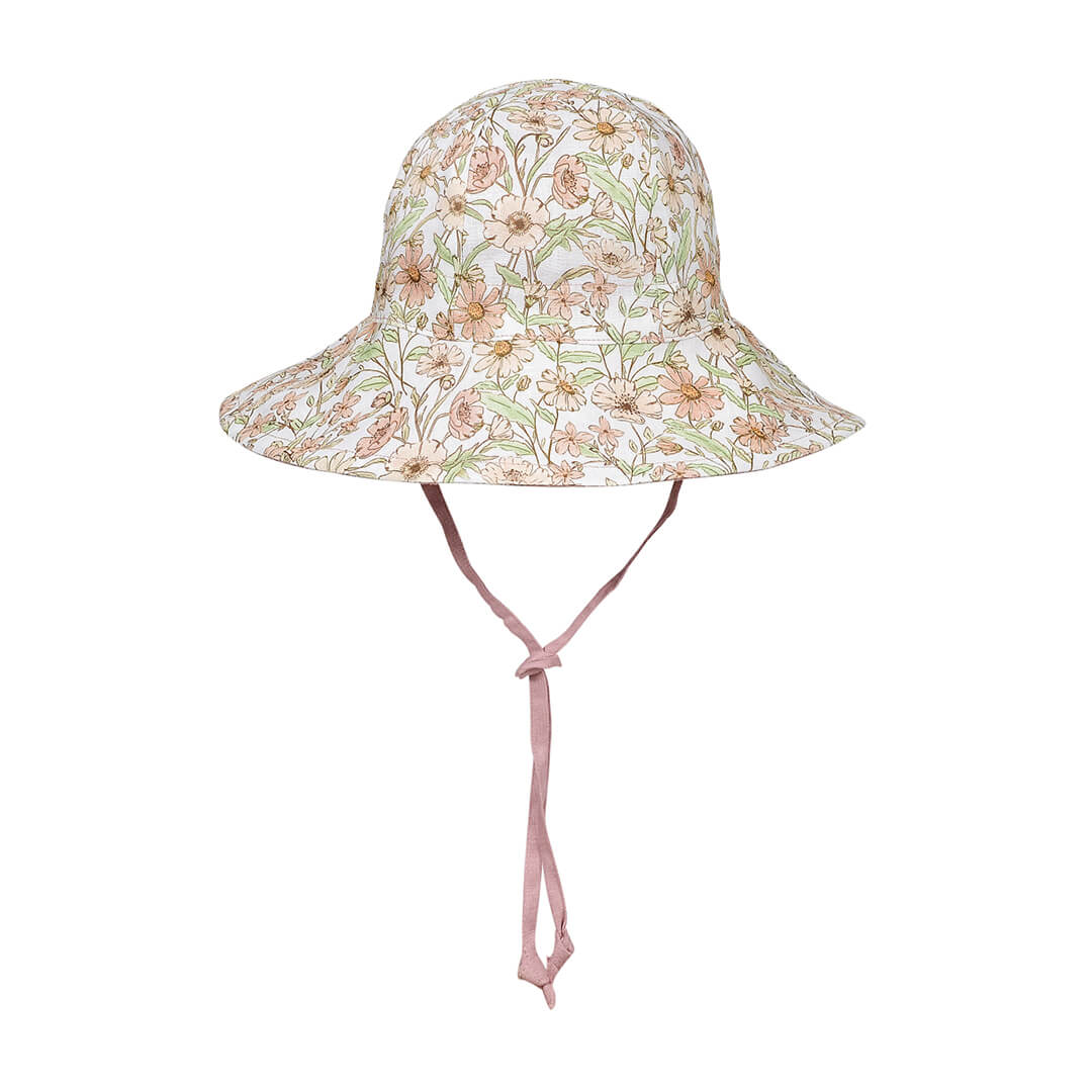 BEDHEAD HERITAGE &#39;WANDERER&#39; GIRLS PANELLED BUCKET  SUN HAT - POPPY / ROSA
