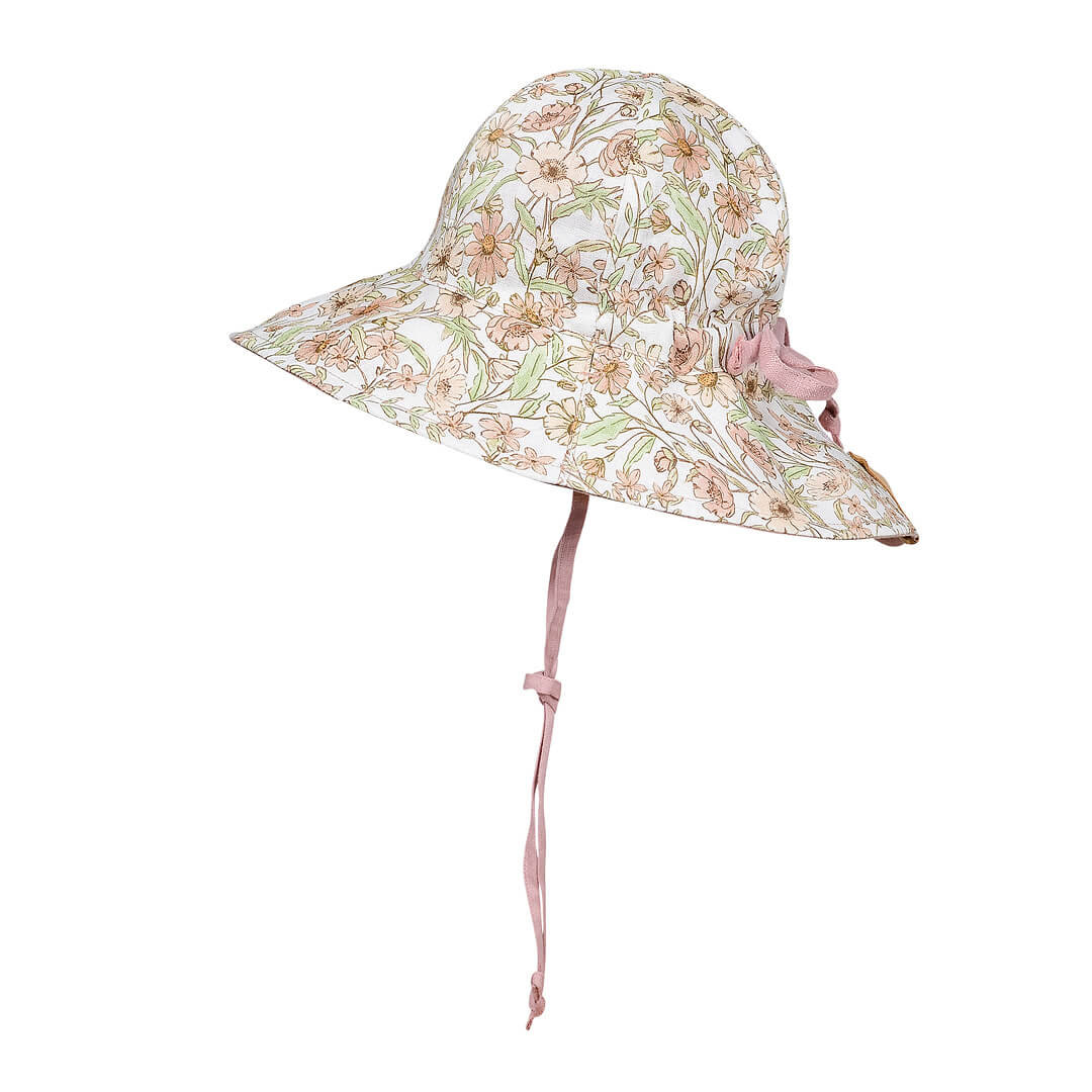 BEDHEAD HERITAGE &#39;WANDERER&#39; GIRLS PANELLED BUCKET  SUN HAT - POPPY / ROSA