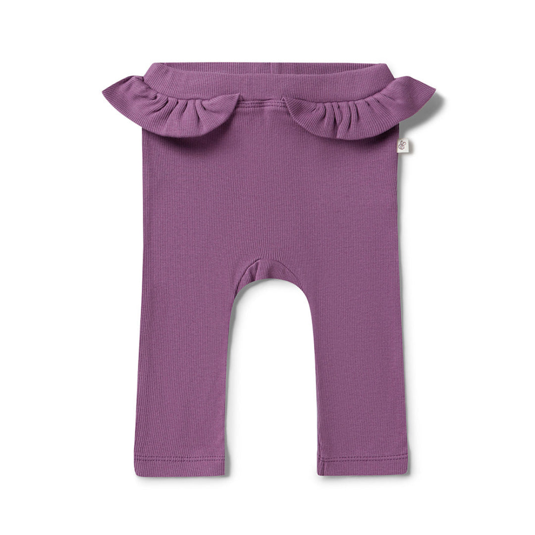 SNUGGLE HUNNY ORGANIC PANTS WITH FRILL - MULBERRY
