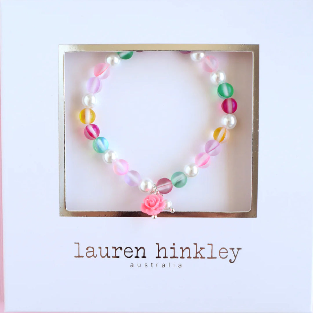 LAUREN HINKLEY PETITE FLEUR ROSE ELASTIC BRACELET